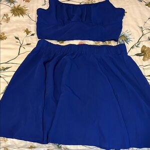 SHEIN Royal Blue Elastic Waistband Set